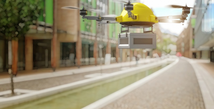 Photo: Drone vs. truck deliveries: Which create less carbon pollution?...