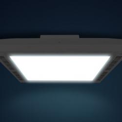 Thumbnail-Foto: Aerosole Pandemie-Prävention: Deckenpanel kombiniert LED-Beleuchtung mit...