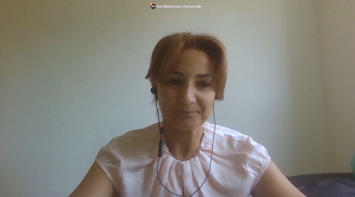 A screenshot of Dr. Ani Melkonyan-Gottschalk talking during the retail salsa...