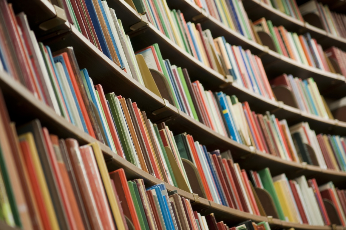 Foto: Regalwand mit Büchern in einer Bibliothek; copyright: panthermedia.net /...