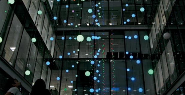 The LED globes – consisting of 12 surfaces and 24 LED – are individually...