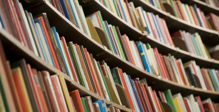 Foto: Regalwand mit Büchern in einer Bibliothek; copyright: panthermedia.net /...