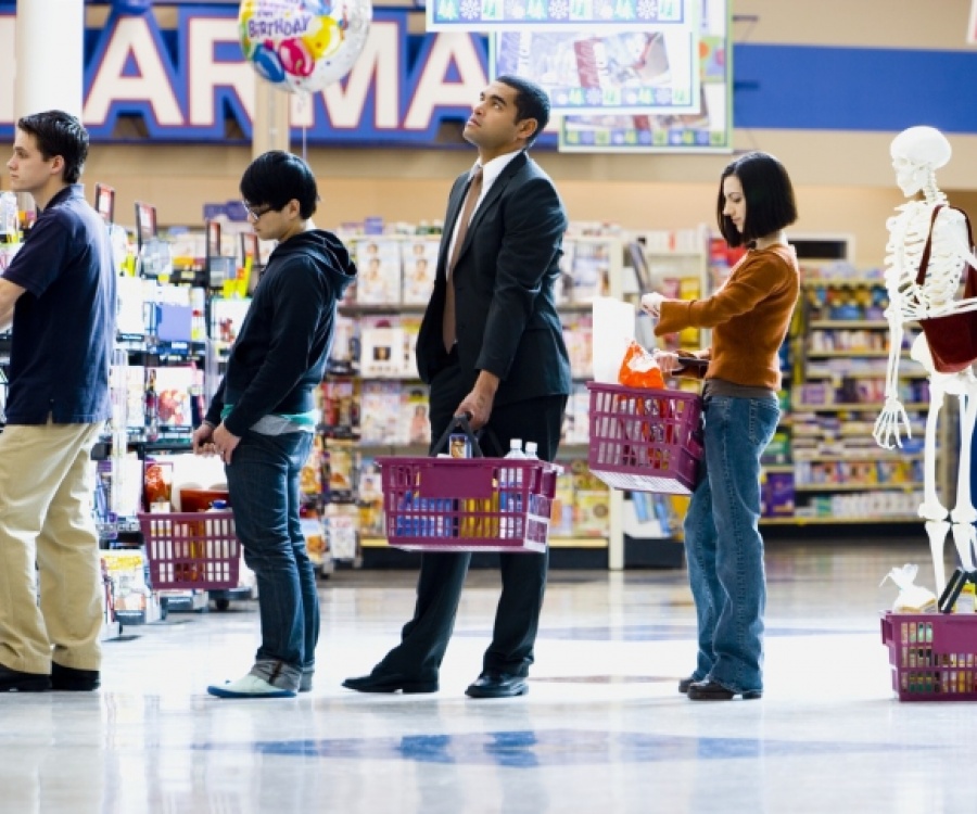 Photo: Waiting in checkout lines