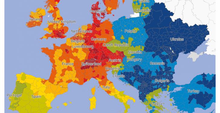 Colored graphic about purchasing power in Europe