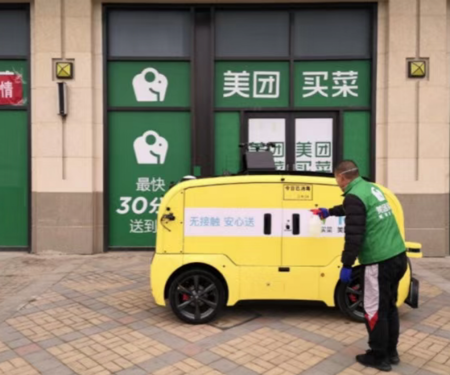 Photo: Automated delivery services sprang up during China’s Covid-19 lockdown...