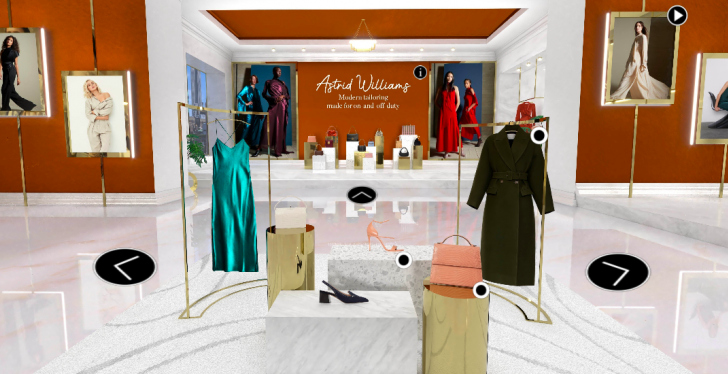 View into a virtual pop-up store
