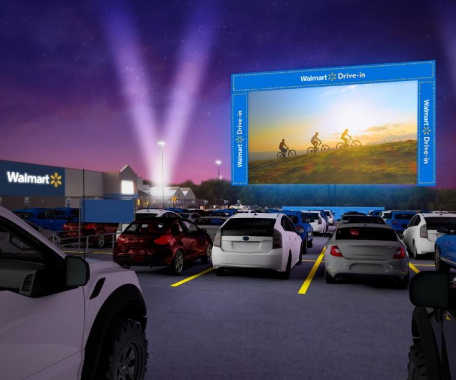 Photo: Walmart brings the big screen to its parking lots...