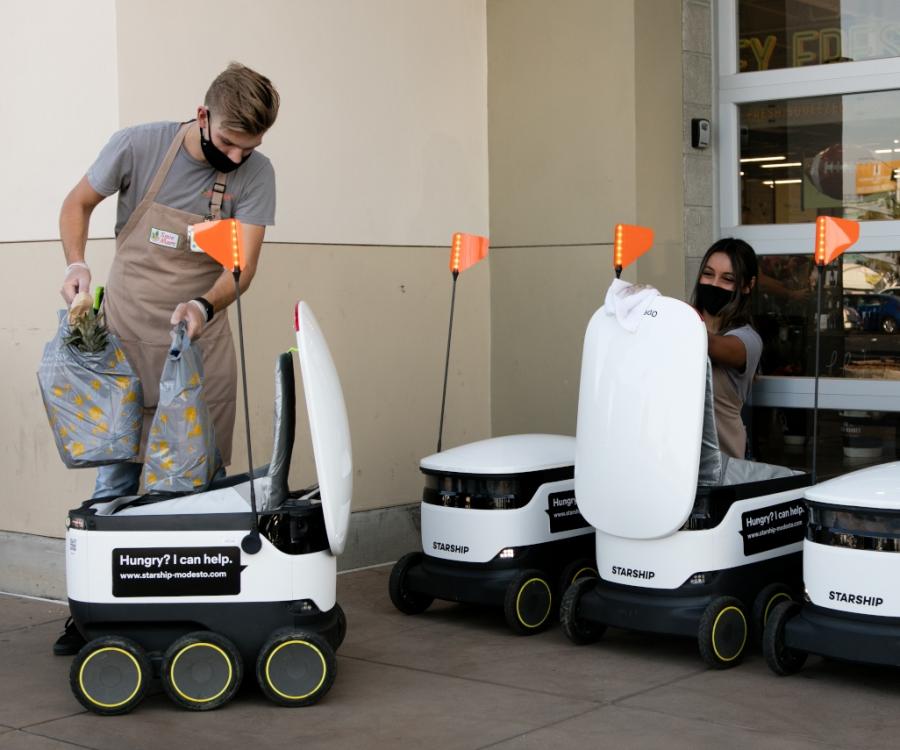 Photo: Contactless robotic grocery delivery service...