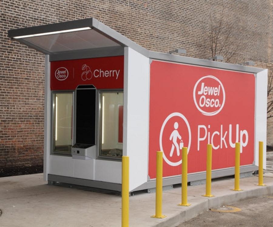 Photo: Automated grocery PickUp kiosk for contactless grocery service...