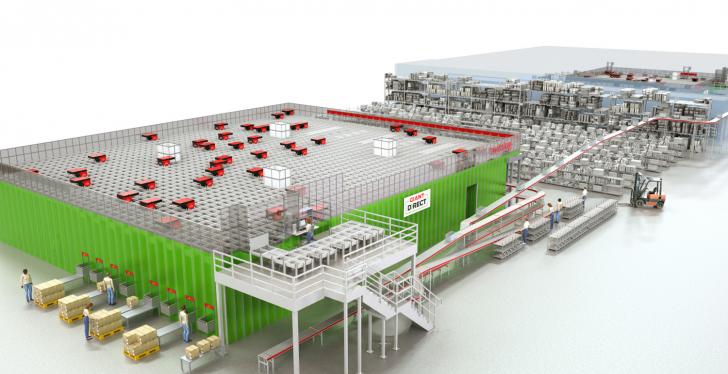 Rendering of a logistics fulfillment station; copyright: Ahold Delhaize USA...
