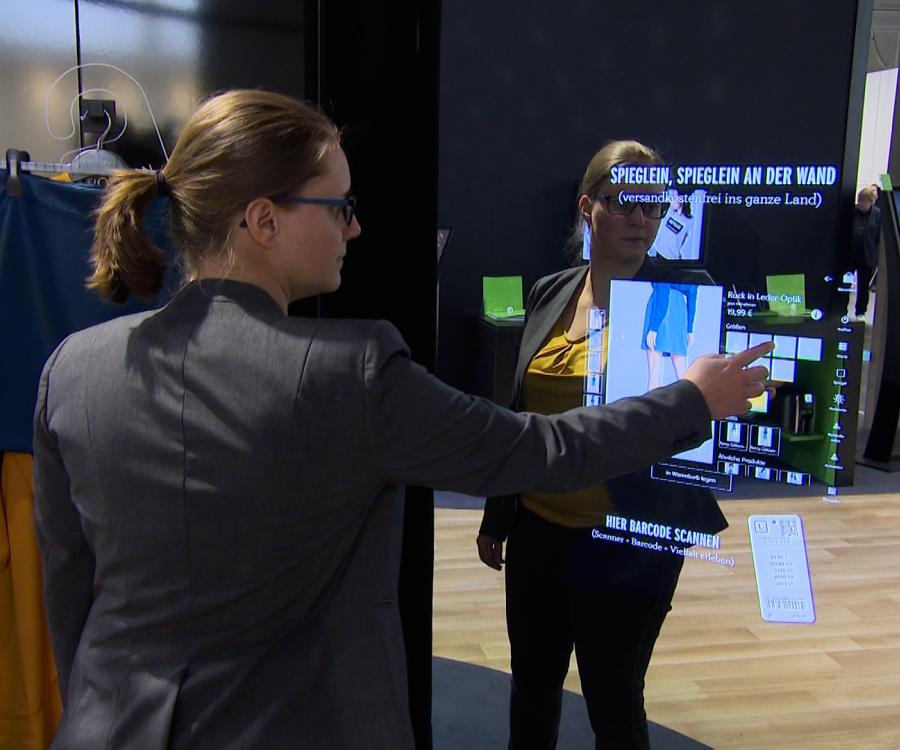 Photo: Shopping experience with interactive digital signage applications...