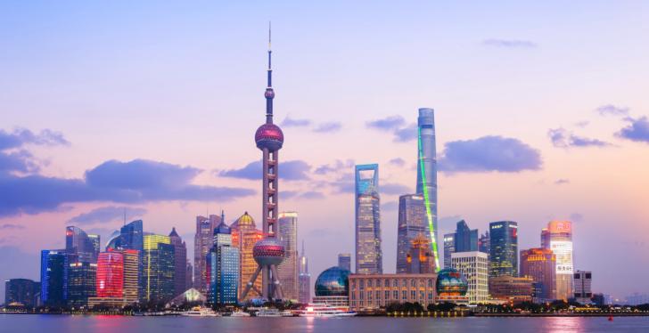 Skyline of Shanghai in the evening