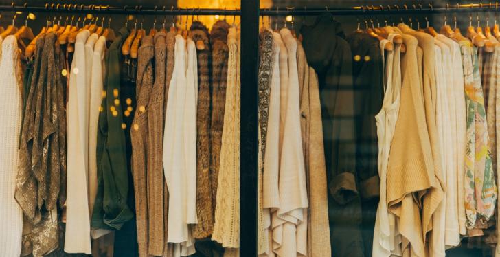 shop window with clothing