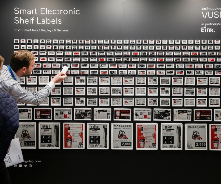 Photo: Electronic shelf labels - electronically labeled...