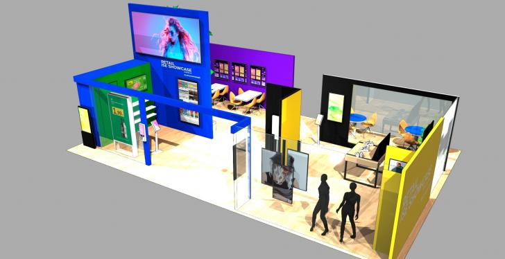 Mockup of a trade show booth at ISE 2022; copyright: ISE...