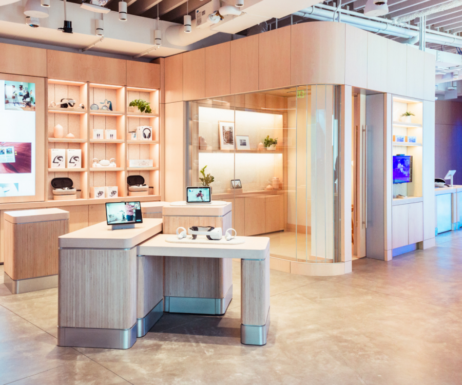 Photo: First Meta store comes with interactive technology and design elements...