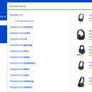 Screenshot of search suggestions in a web store