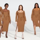 Five women in brown dresses