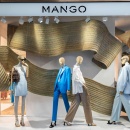 Four mannequins in the window of the new Mango store in New York...