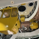 The yellow gondolas in the Thalia flagship store.