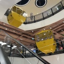 The yellow gondolas in the Thalia flagship store.