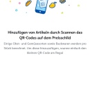 Screenshot aus der App - Teil der Anleitung für Scan&Go...