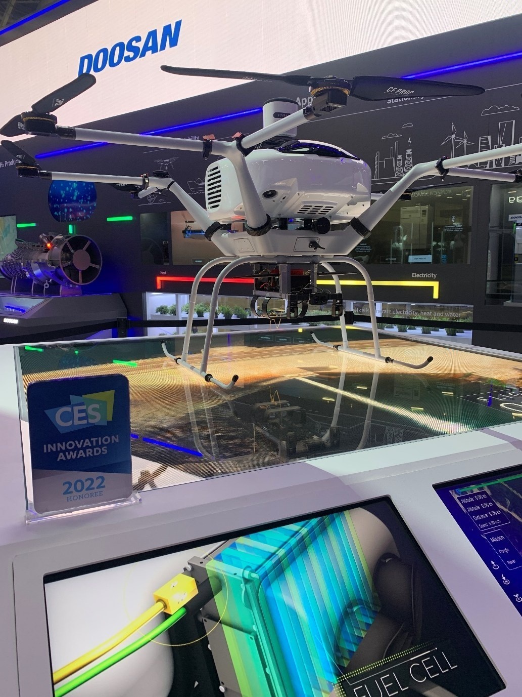A delivery drone at an exhibition