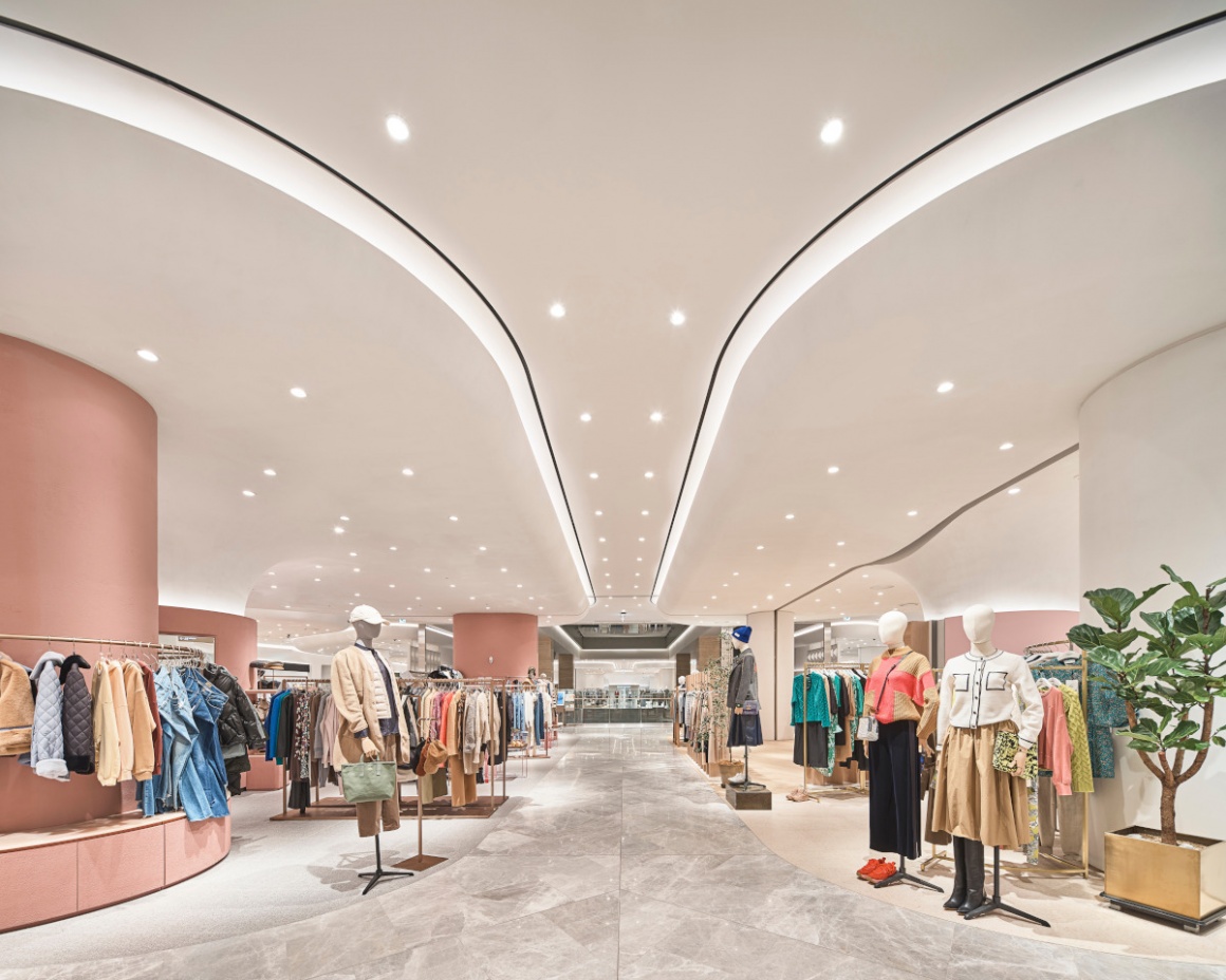 A fashion floor in a modern department store