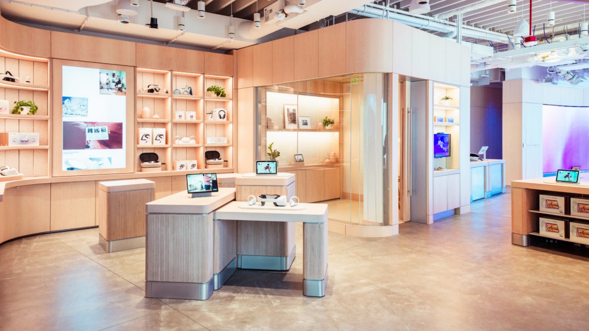 Interior view of the new Meta store in California