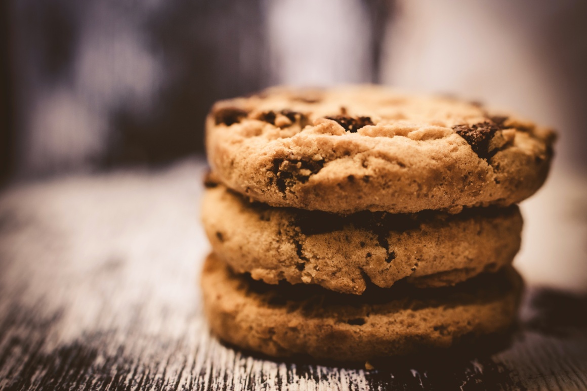 Three cookies on a table