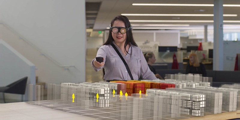 A store planner wearing a Magic Leap 2 AR headset