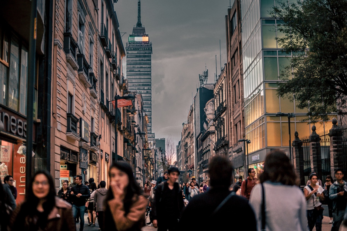 A busy street in Mexico City
