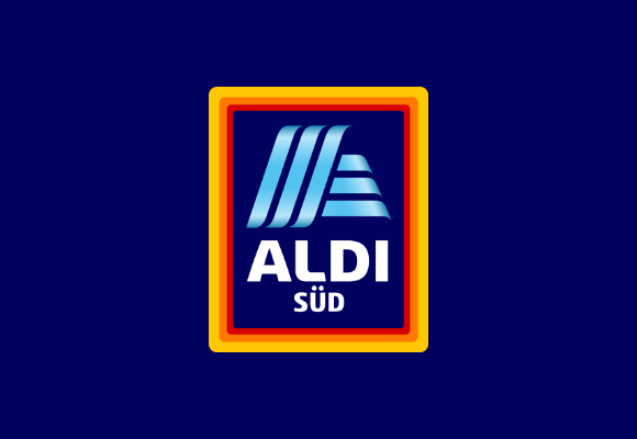 The Aldi Süd logo on a blue background