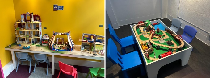 Various play stations in the Playmobile store