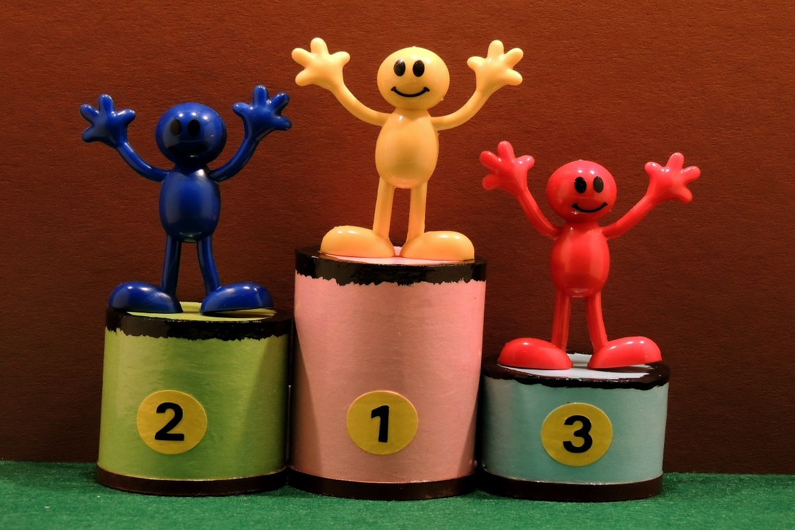 Figures of winners from first to third place
