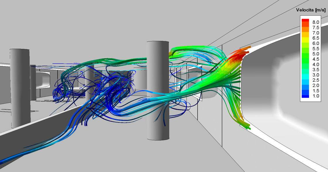 Photo: Color representation of air flows in a building; copyright: Goldmann &...