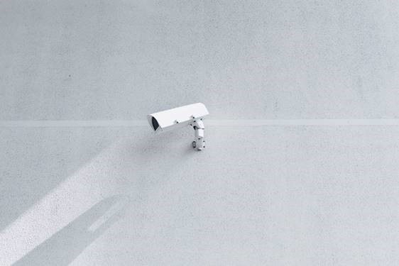Security camera on a wall; copyright: Kisi