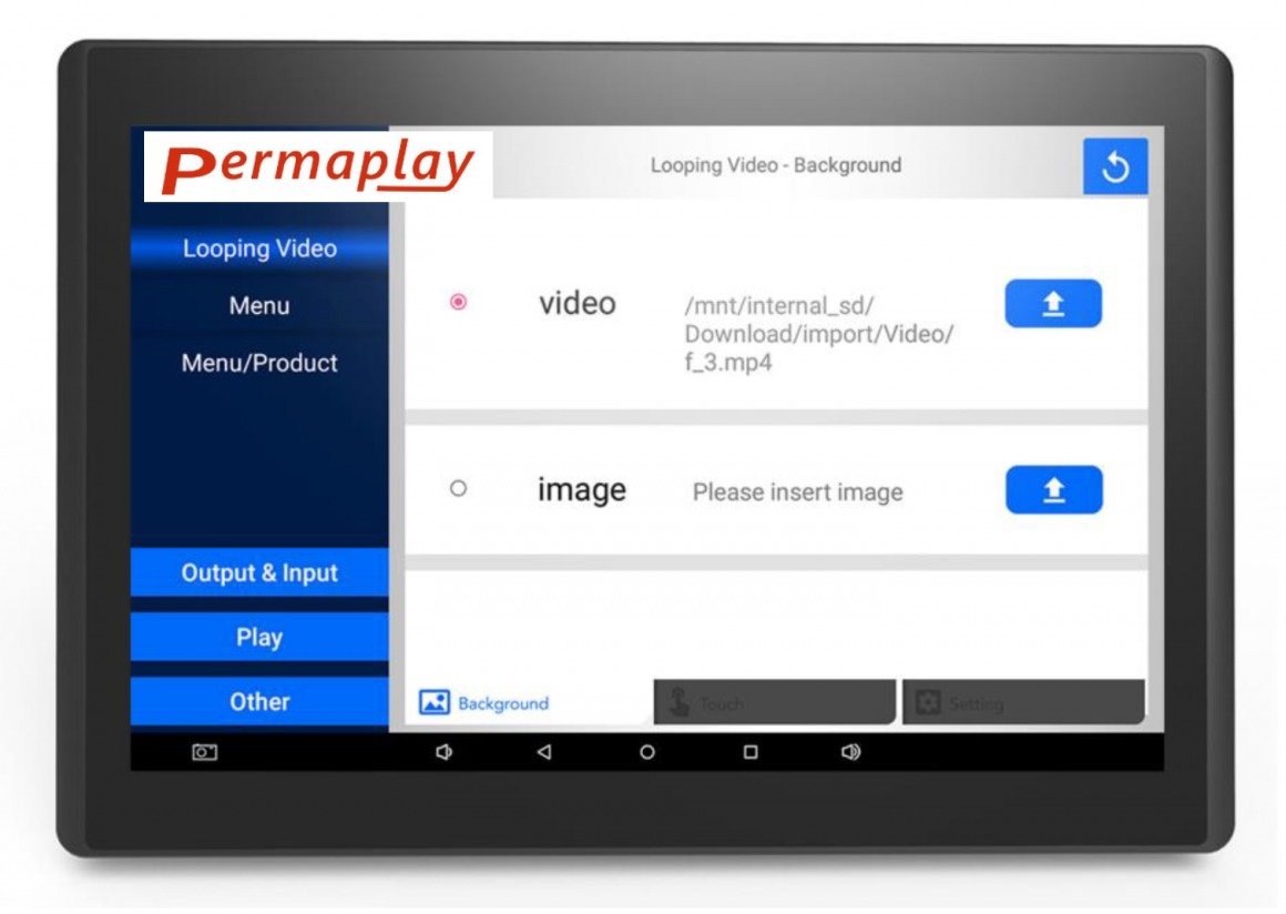 POS TOUCH software selection screen; copyright: Permaplay Media Solutions GmbH...