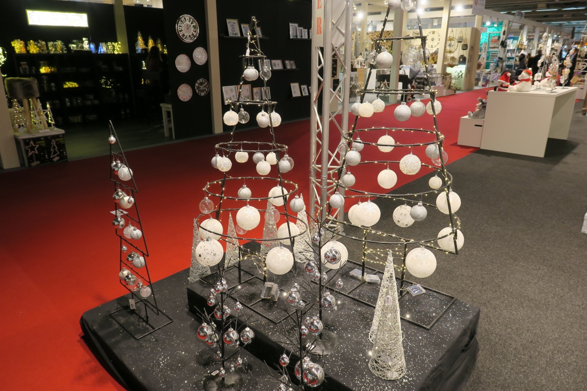 Christmas decorations made of steel in the form of Christmas trees with...