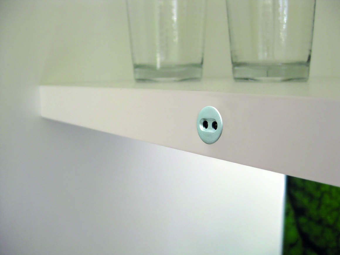Smart and adjustable lighting on a shelf in the kitchen...