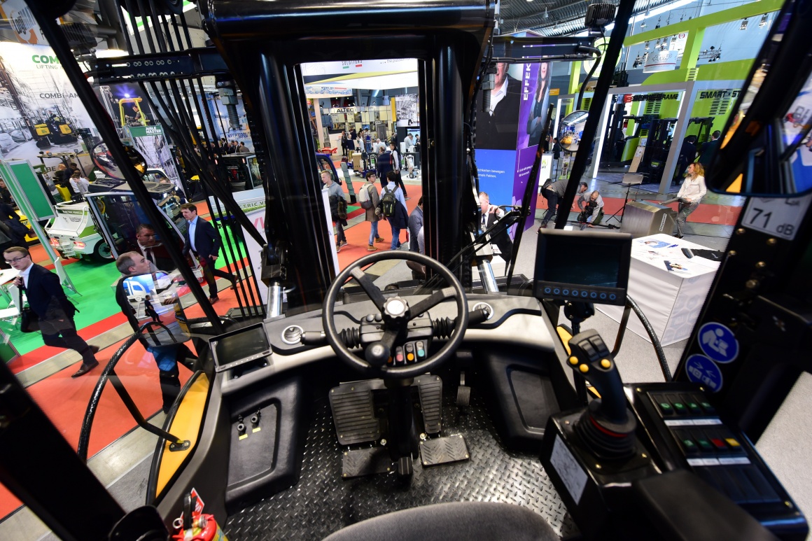 Interior view of an exhibited vehicle.