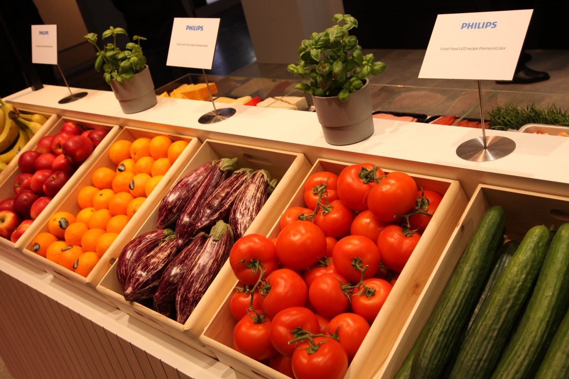 A presentation of fruit and vegetables