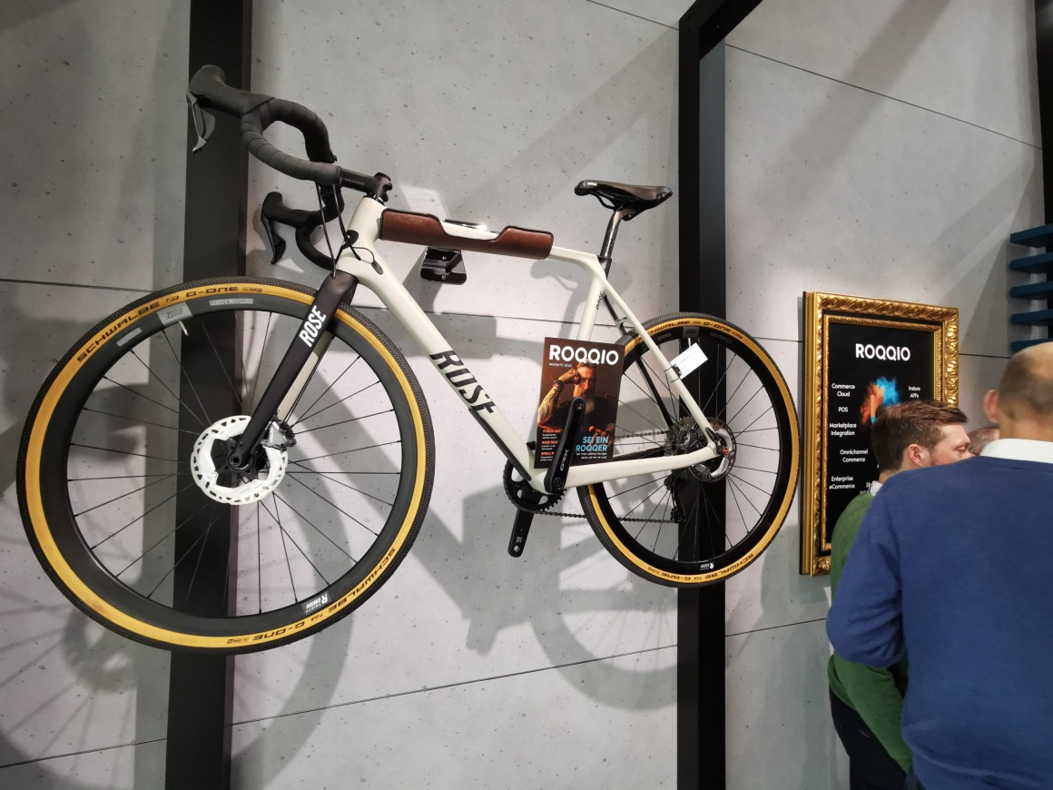 A bicycle mounted on a wall