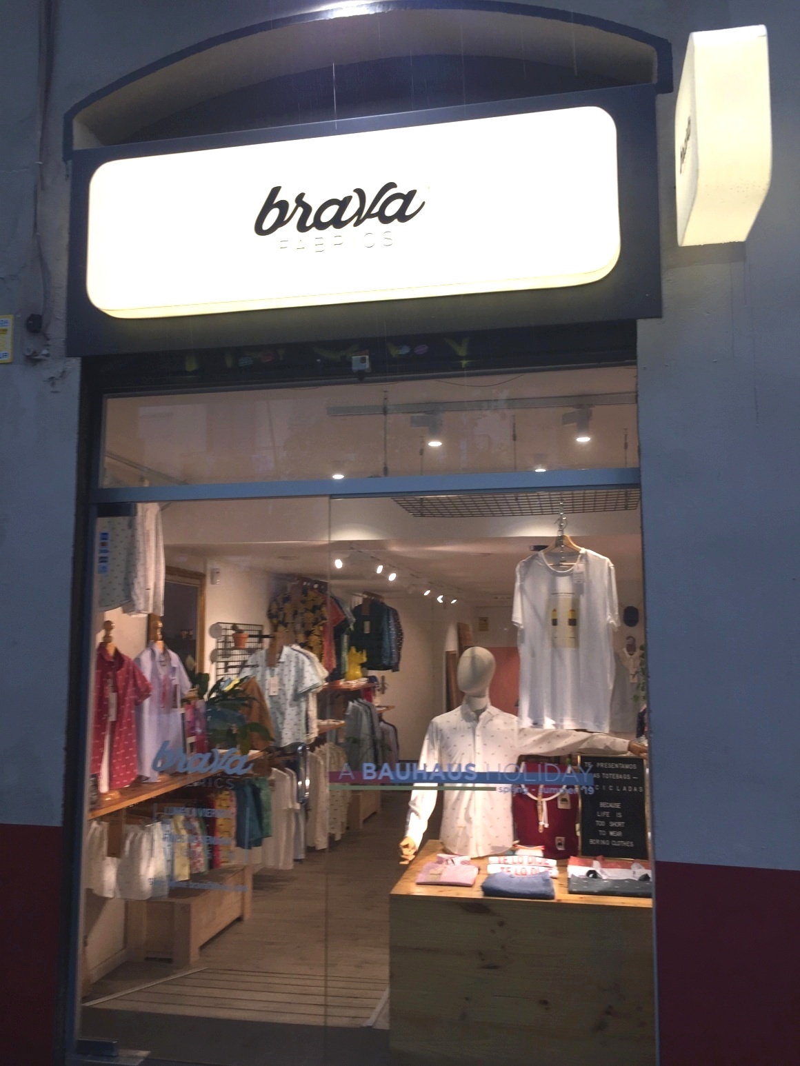 Exterior view: View into the store of Brava Fabrics in Barcelona...