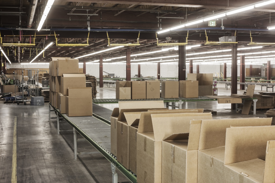 Warehouse with packages