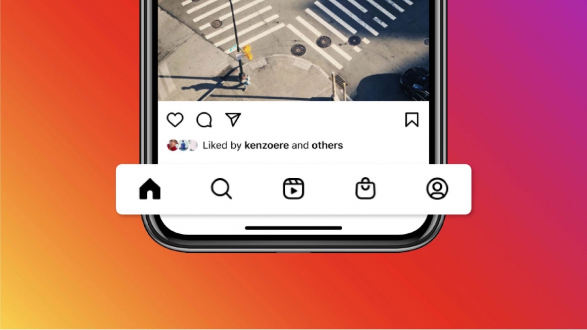 lower part of the Instagram app with icons