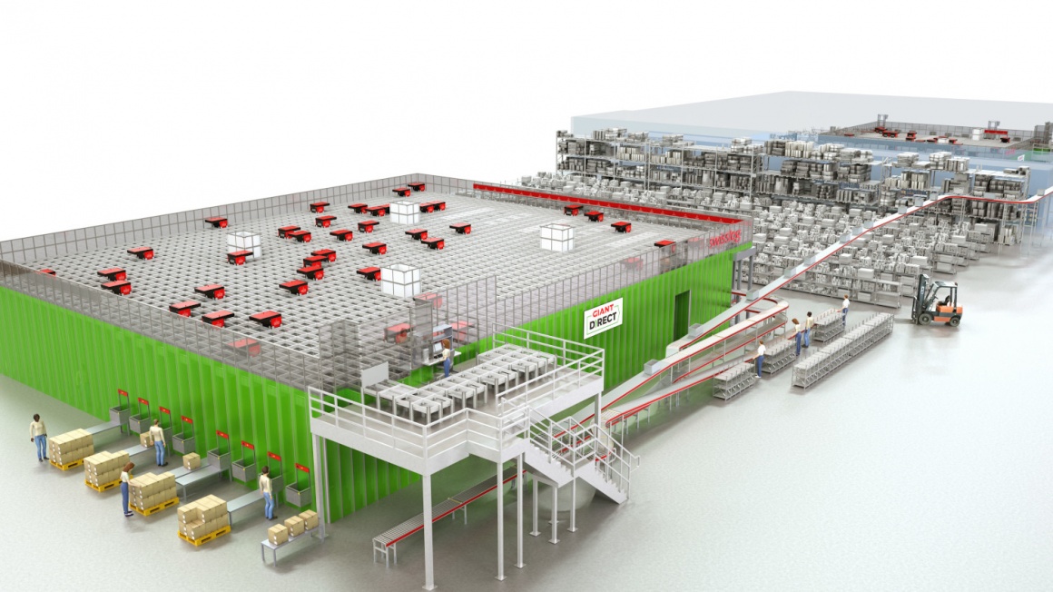 Rendering of a logistics fulfillment station; copyright: Ahold Delhaize USA...