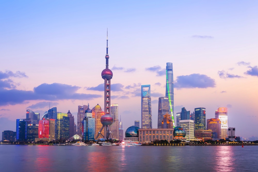 Skyline of Shanghai in the evening